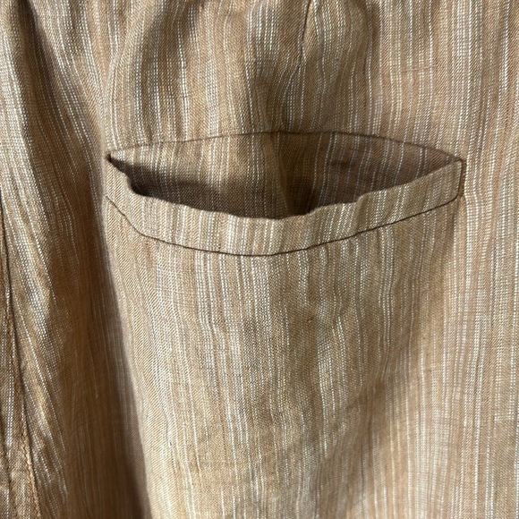 NWT Athleta Cabo Linen Textured Wide Leg Pant, Rain Dance Light Brown SIZE 24 - Picture 13 of 13